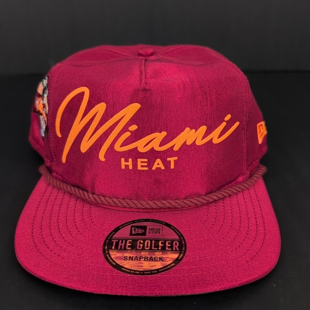 NEW ERA THE GOLFER SNAPBACK HAT MIAMI HEAT CAP VINTAGE CORD SIDE‎ PATCH
